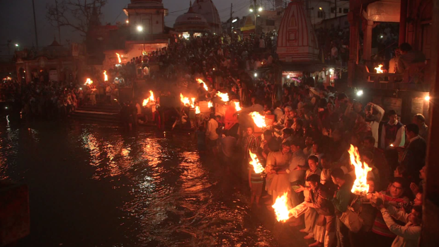 Aarti ceremonies along the Ganges River contribute to part of the pollution problem.