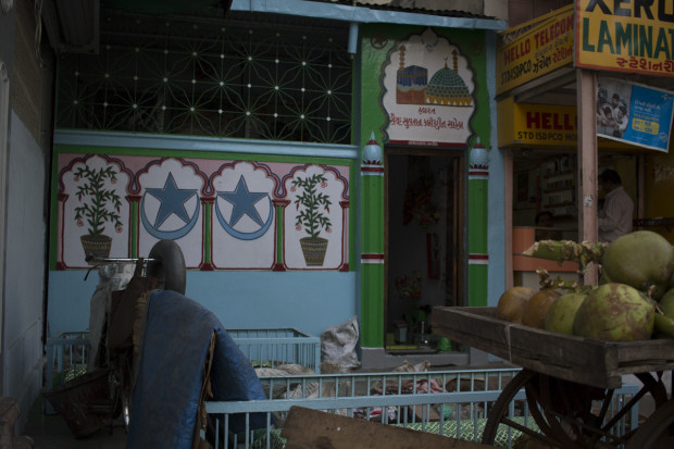 The owners of the restaurant run a small mosque next door to the cemetery restaurant.