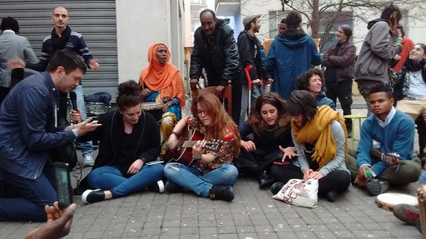 Volunteers and refugees celebrated the third anniversary of living together in the Olympic Village in Turin, Italy on April 3, 2016. (Brahim Kalie)