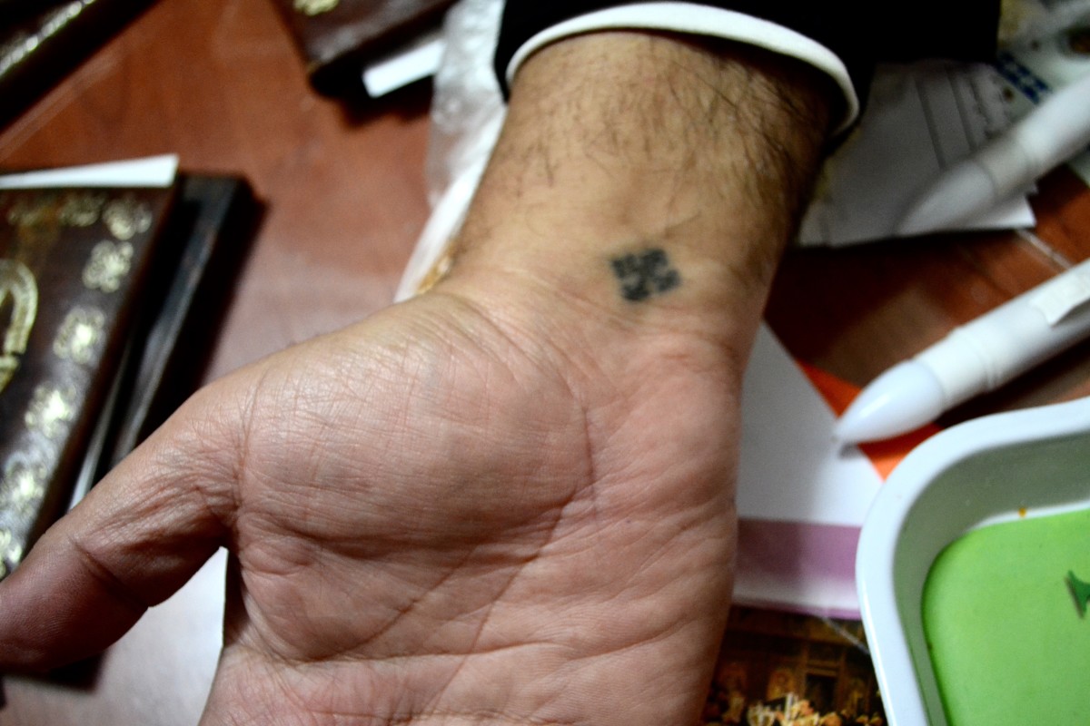 While the Coptic Orthodox Church is recognized by the Italian government as an official religious institution, the church has had trouble with funding in a European-based economy.  The priest, Abouna Thaoufilos El Soriani, wears a cross on he inside of his right wrist as a visual symbol of faith.  Soriani said, “we are a poor Church, but we are rich.  We ask God for what we need and he always provide[s].”