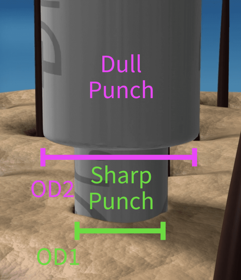 The sharp punch holds the follicle in place and penetrates the skin. Meanwhile, a second, larger, duller punch en-sheathes the first to administer the coup de grâce.