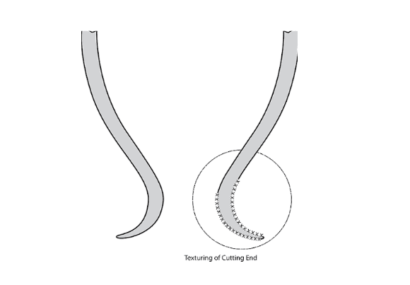 Figure 3 Patent application schematics show the texturing on the inside and outside of the FUE device punch. Figure 3 Patent application schematics show the texturing on the inside and outside of the FUE device punch.
