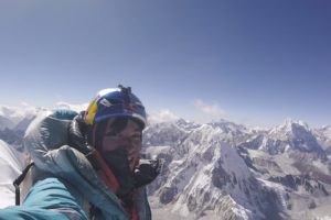 David Lama on the summit of Lunag Ri on October 25, 2018. Photo: Red Bull Content Pool