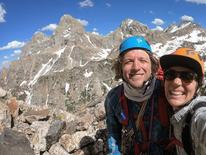 Polar travelers Erik Boomer and Sarah McNair-Landry in the mountains