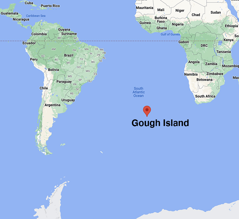 map showing location of Gough Island