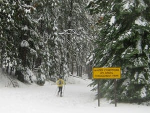 Yosemite winter conditions sign