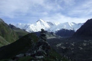 Nepal rock cairn mountain