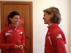 Meghan Abrogast and Marja Vrajic chatting