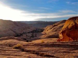 Sunrise slickrockPoison Spider Mesa Trail
