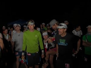 Jenn Benna (at center crouching) at the start of the 2012 Pine to Palm 100.Jenn Benna (at center crouching) at the start of the 2012 Pine to Palm 100.
