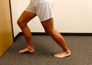 wall stretch - ankle bent