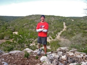 Eric Browy pauses during Monday morning's long run.