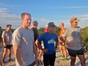 Group D after the hilltop sprint.