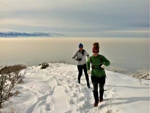 SLC trail running - Granduer Peak in winter