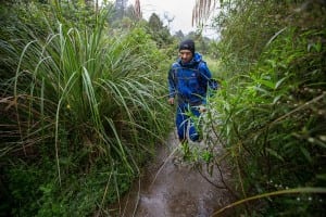 Jez Bragg on a flooded trail - Te Araroa Trail expedition
