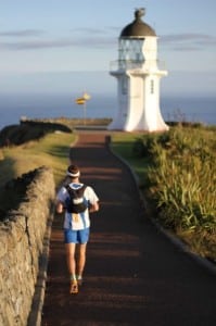 Jez Bragg at Cape Reinga - Te Araroa Trail expedition
