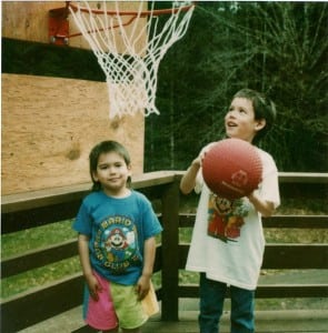 Sage Canaday - with brother playing basketball