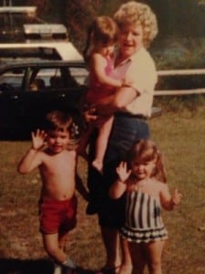 Dave James - with sisters and nanny