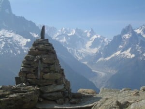 Tete aux Vents with Mer de Glace and Dent de Geant behind