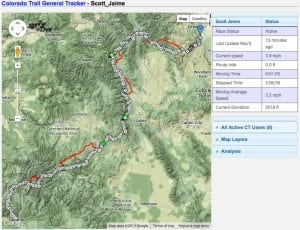 Scott Jaime - Colorado Trail FKT - map