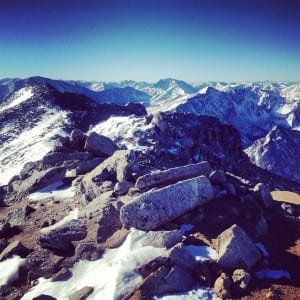 First summit on Ben Clark's Fall 2013 attempt on Nolan's 14