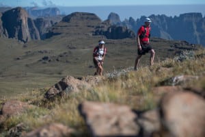 Ryan Sandes-Ryno Griesel-Grand Drakensberg Traverse-mountain backdrop
