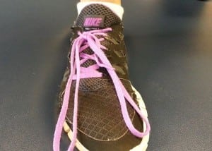 In-side out lacing technique finished