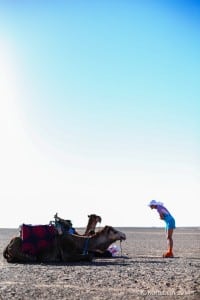 2014 Marathon des Sables - camel and runner