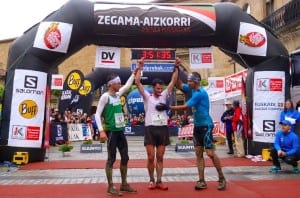 Kilian Jornet - Marco De Gasperi - Luis Alberto Hernando - 2014 Zegama Marathon men's podium