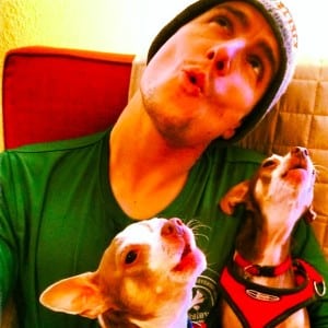 Ian Sharman and his two dogs