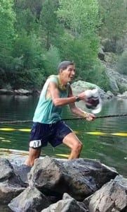 AJW crosses the river