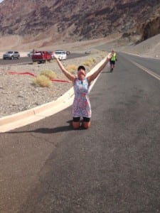 Lisa Smith-Batchen finishing her 2014 Badwater Quad
