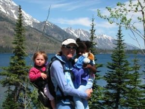 Lisa Smith-Batchen hiking with her two daughters