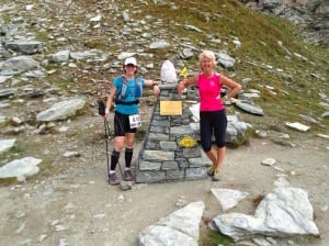 Meghan Hicks - 2014 Tor des Geants - Col Pinter with Monica Guiliani