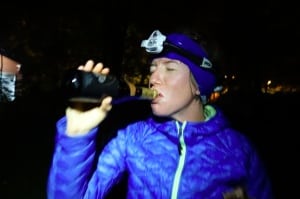 Meghan Hicks - 2014 Tor des Geants - beer in Chardonney