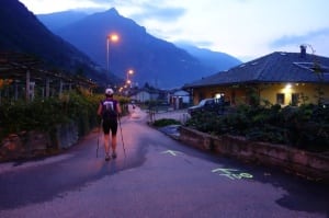 Meghan Hicks - 2014 Tor des Geants - leaving Donnas