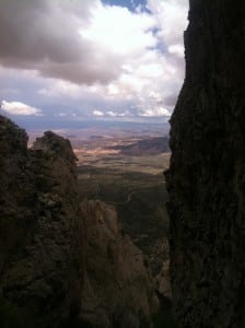Looking down to the desert from Mt. Hillers