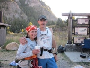 Steve and Deb Pero, Temple Fork aid station, photo 1