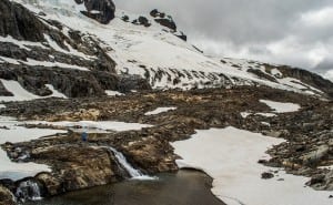 A glacier zone off the Cerro Castillo route