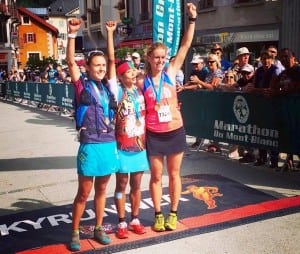 Women's podium - 2015 Mont Blanc 80k
