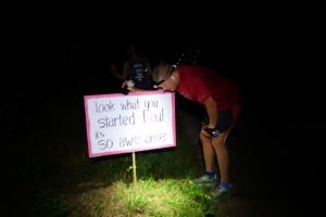 Paul Charteris - Paul bent over sign at 95k