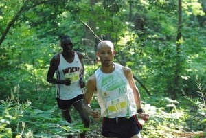 Joe Gray and Patrick Cheptoek at the 2015 Collegiate Running Association Trail Championships