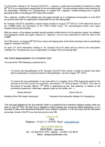 ITRA statement Gonzalo Calisto 2