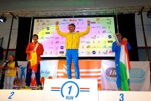 2015 IAU 100k World Championships - mens podium - Asier Cuevas - Jonas Buud - Giorgio Calcaterra