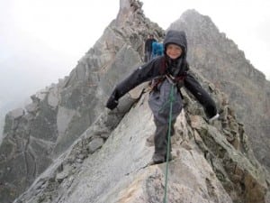 Andrew's son Axel on Capitol Peak's Knife Edge at age 6 in 2013 (Andrew Hamilton)