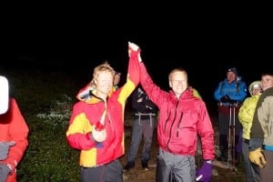 Andrew Hamilton and Teddy Keizer after Andrew's finish (Anirudh Sarsam)