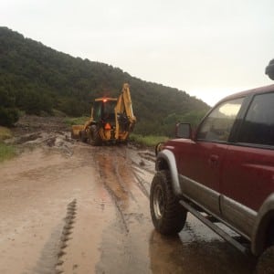 Road washout on road to Mount Lindsey. Photo: Andrea Sansone