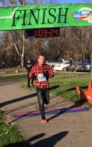 Tony Migliozzi - jeans and flannel half-marathon win