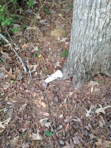 Feminine hygeine litter at a trail race