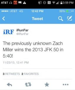 Zach Miller - JFK 50 Mile